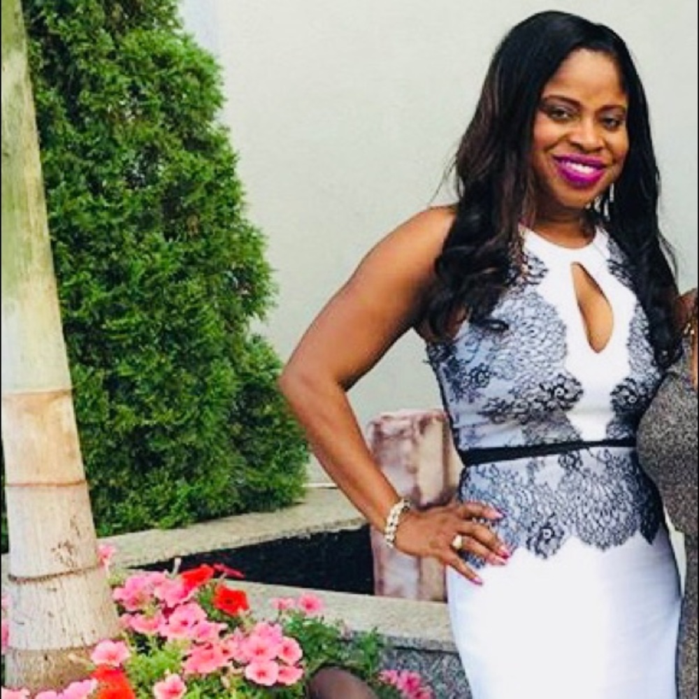 Beautiful black and white dress from BCBG!